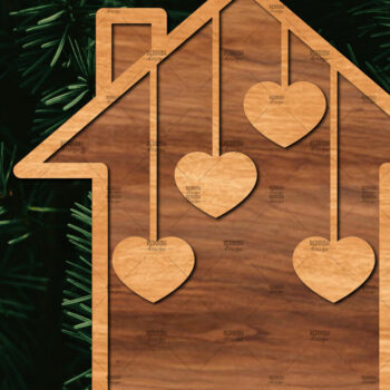 Intra απο ξύλο plywood 3mm-4mm πάχος - Οικογενειακή Χριστουγεννιάτικη Διακόσμηση Laser Cut  Δίασταση 20x20 cm INTRAFABR-107178970 - Image 1