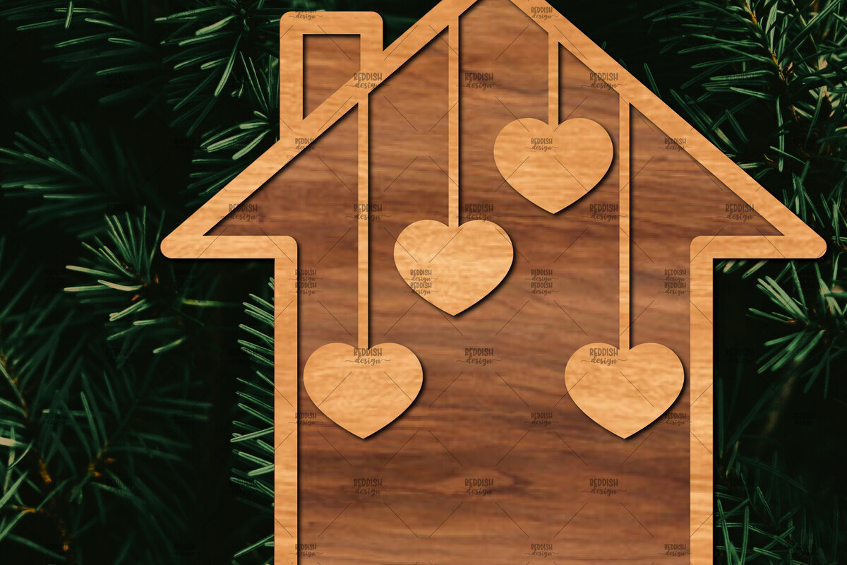 Intra απο ξύλο plywood 3mm-4mm πάχος - Οικογενειακή Χριστουγεννιάτικη Διακόσμηση Laser Cut  Δίασταση 20x20 cm INTRAFABR-107178970