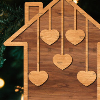 Intra απο ξύλο plywood 3mm-4mm πάχος - Οικογενειακή Χριστουγεννιάτικη Διακόσμηση Laser Cut  Δίασταση 20x20 cm INTRAFABR-107178987 - Image 1