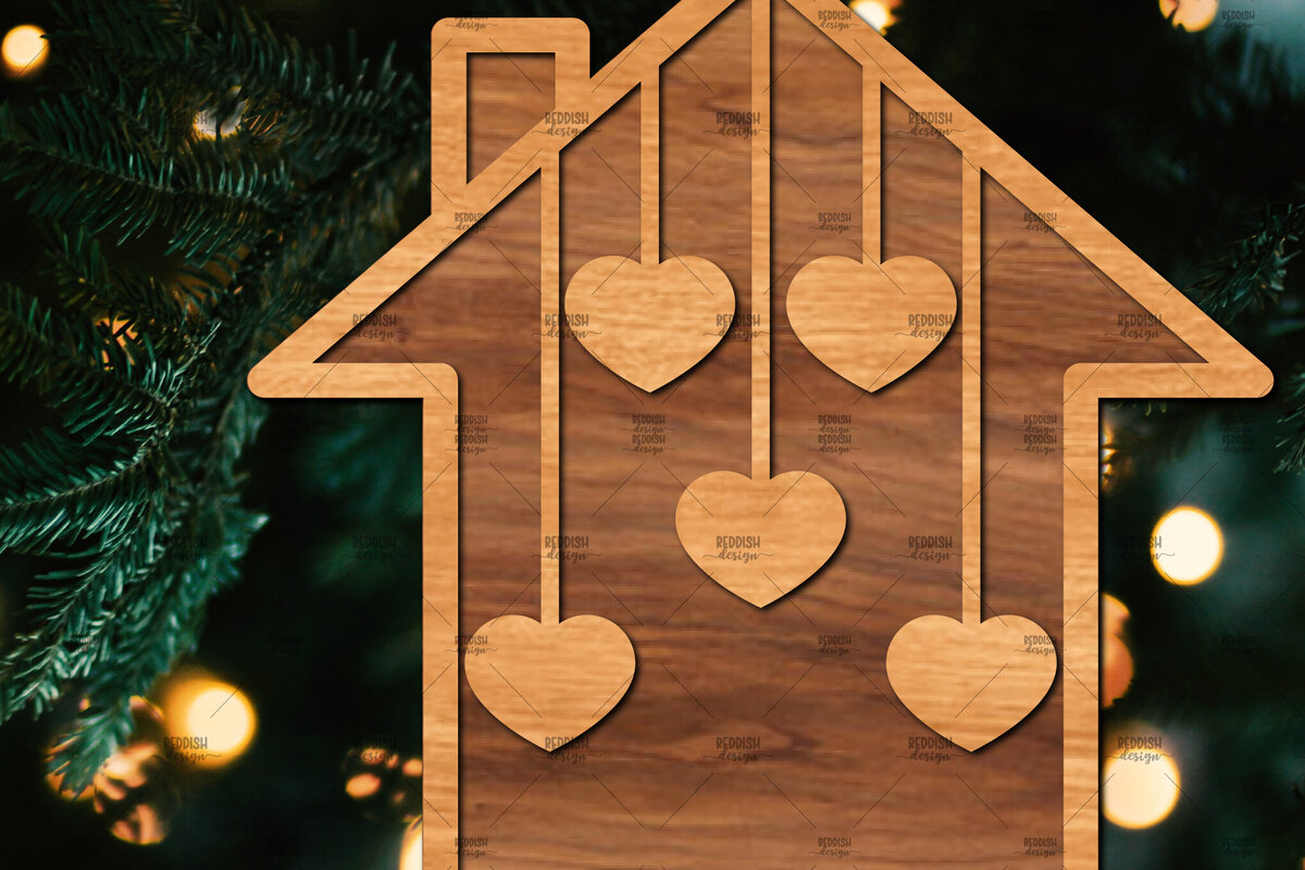 Intra απο ξύλο plywood 3mm-4mm πάχος - Οικογενειακή Χριστουγεννιάτικη Διακόσμηση Laser Cut  Δίασταση 20x20 cm INTRAFABR-107178987