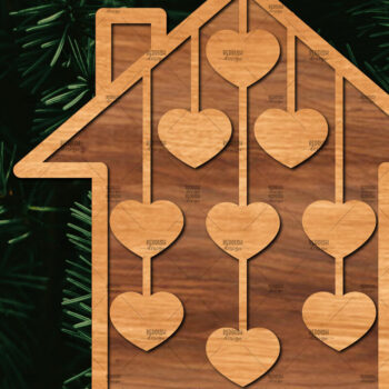 Intra απο ξύλο plywood 3mm-4mm πάχος - Οικογενειακή Χριστουγεννιάτικη Διακόσμηση Laser Cut  Δίασταση 20x20 cm INTRAFABR-107178998 - Image 1