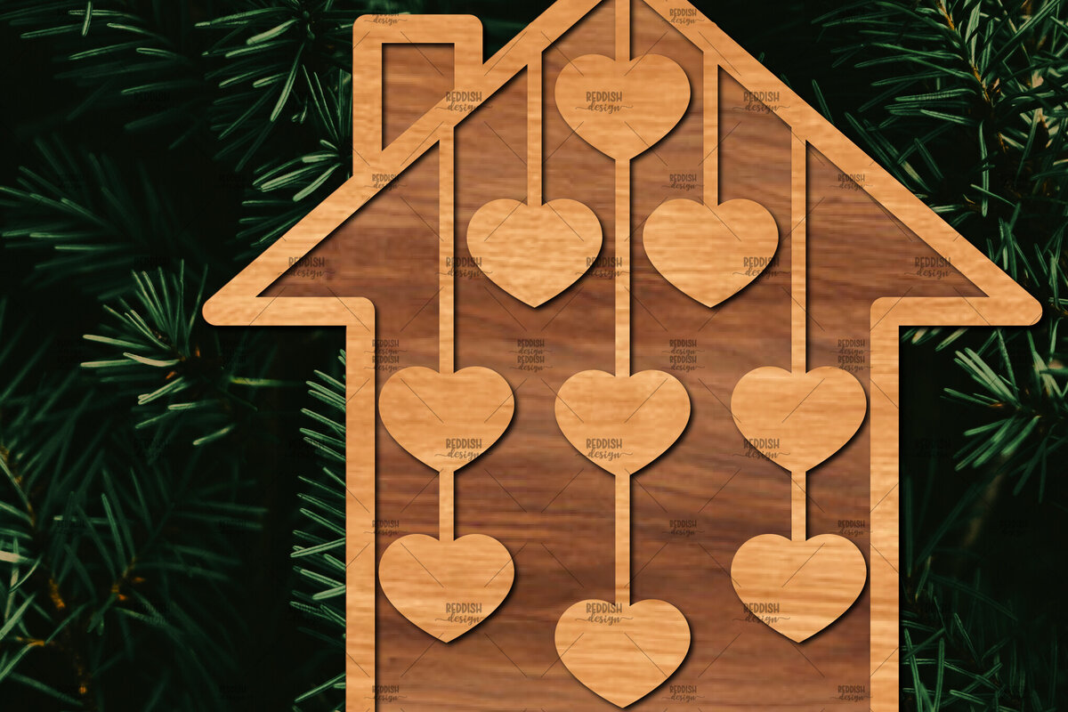 Intra απο ξύλο plywood 3mm-4mm πάχος - Οικογενειακή Χριστουγεννιάτικη Διακόσμηση Laser Cut  Δίασταση 20x20 cm INTRAFABR-107178998