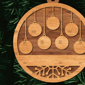 Intra απο ξύλο plywood 3mm-4mm πάχος - Οικογενειακή Χριστουγεννιάτικη Διακόσμηση Laser Cut  Δίασταση 20x20 cm INTRAFABR-107179095 - Image 1