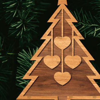 Intra απο ξύλο plywood 3mm-4mm πάχος - Οικογενειακή Χριστουγεννιάτικη Διακόσμηση Laser Cut  Δίασταση 20x20 cm INTRAFABR-107179144 - Image 1