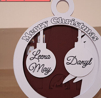 Intra απο ξύλο plywood 3mm-4mm πάχος - Οικογενειακό Χριστουγεννιάτικο Στολίδι 1-7 ατόμων Δίασταση 6x6 cm INTRAFABR-18573931 - Image 1