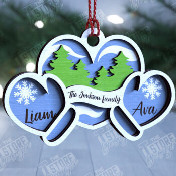 Intra απο ξύλο plywood 3mm-4mm πάχος - Οικογενειακό χριστουγεννιάτικο στολίδι | CNC Δίασταση 6x6 cm INTRAFABR-109881636 - Image 4