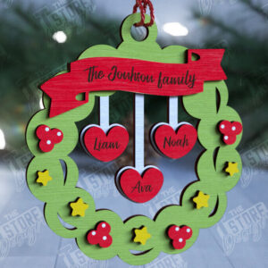 Intra απο ξύλο plywood 3mm-4mm πάχος - Οικογενειακό Χριστουγεννιάτικο Στολίδι | Ιδέα δώρου Δίασταση 6x6 cm INTRAFABR-109881253