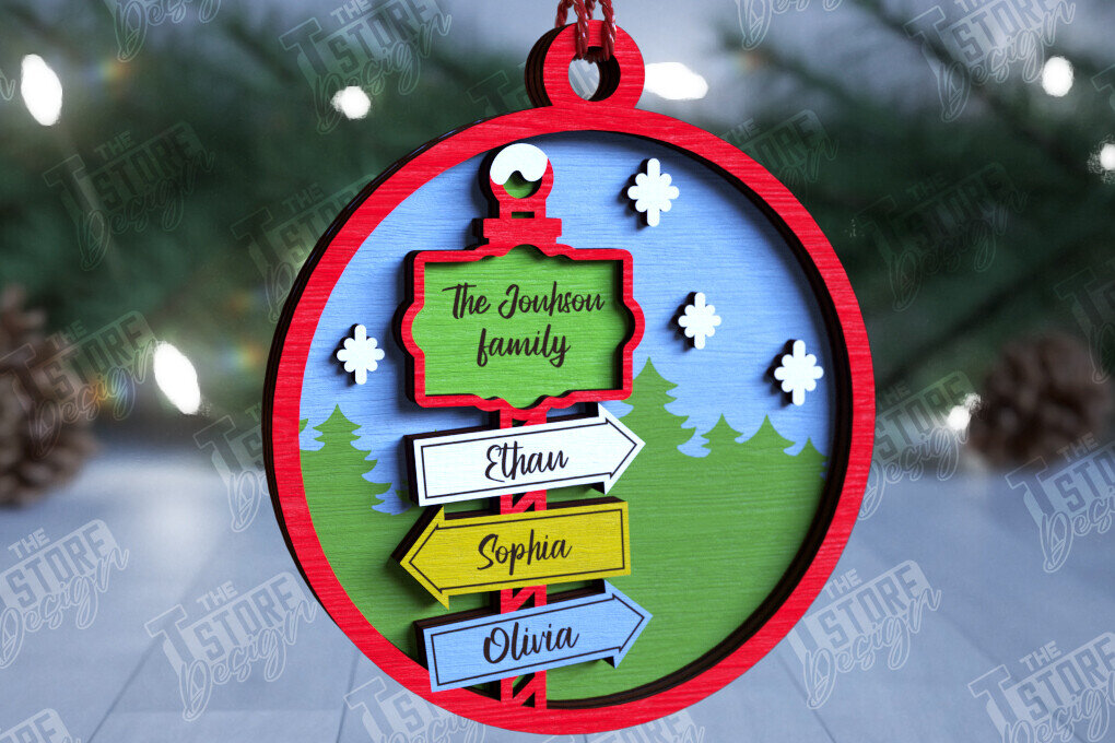 Intra απο ξύλο plywood 3mm-4mm πάχος - Οικογενειακό Χριστουγεννιάτικο Στολίδι | Ιδέα δώρου Δίασταση 6x6 cm INTRAFABR-109881298