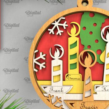 Intra απο ξύλο plywood 3mm-4mm πάχος - Οικογενειακό χριστουγεννιάτικο στολίδι με λέιζερ Δίασταση 6x6 cm INTRAFABR-104429317 - Image 1