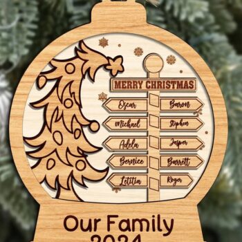 Intra απο ξύλο plywood 3mm-4mm πάχος - Οικογενειακό Χριστουγεννιάτικο Στολίδι  Δίασταση 6x6 cm INTRAFABR-111372633 - Image 4