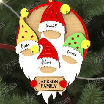 Intra απο ξύλο plywood 3mm-4mm πάχος - Οικογενειακό Πακέτο Χριστουγεννιάτικων Στολίδι | CNC Δίασταση 6x6 cm INTRAFABR-109034371 - Image 3