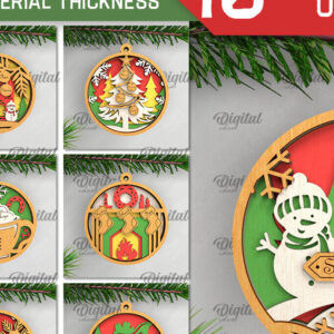 Intra απο ξύλο plywood 3mm-4mm πάχος - Οικογενειακά χριστουγεννιάτικα στολίδια λέιζερ Δίασταση 6x6 cm INTRAFABR-104435806