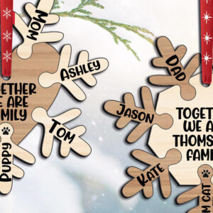 Intra απο ξύλο plywood 3mm-4mm πάχος - Στολίδι οικογενειακό χριστουγεννιάτικο δέντρο, νιφάδα χιονιού Δίασταση 6x6 cm INTRAFABR-109238612