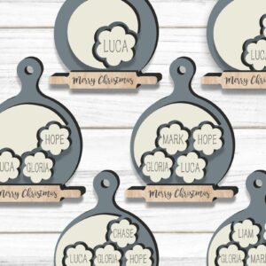 Intra απο ξύλο plywood 3mm-4mm πάχος - Family Cookie Στολίδι , Χριστούγεννα Δίασταση 6x6 cm INTRAFABR-80657182