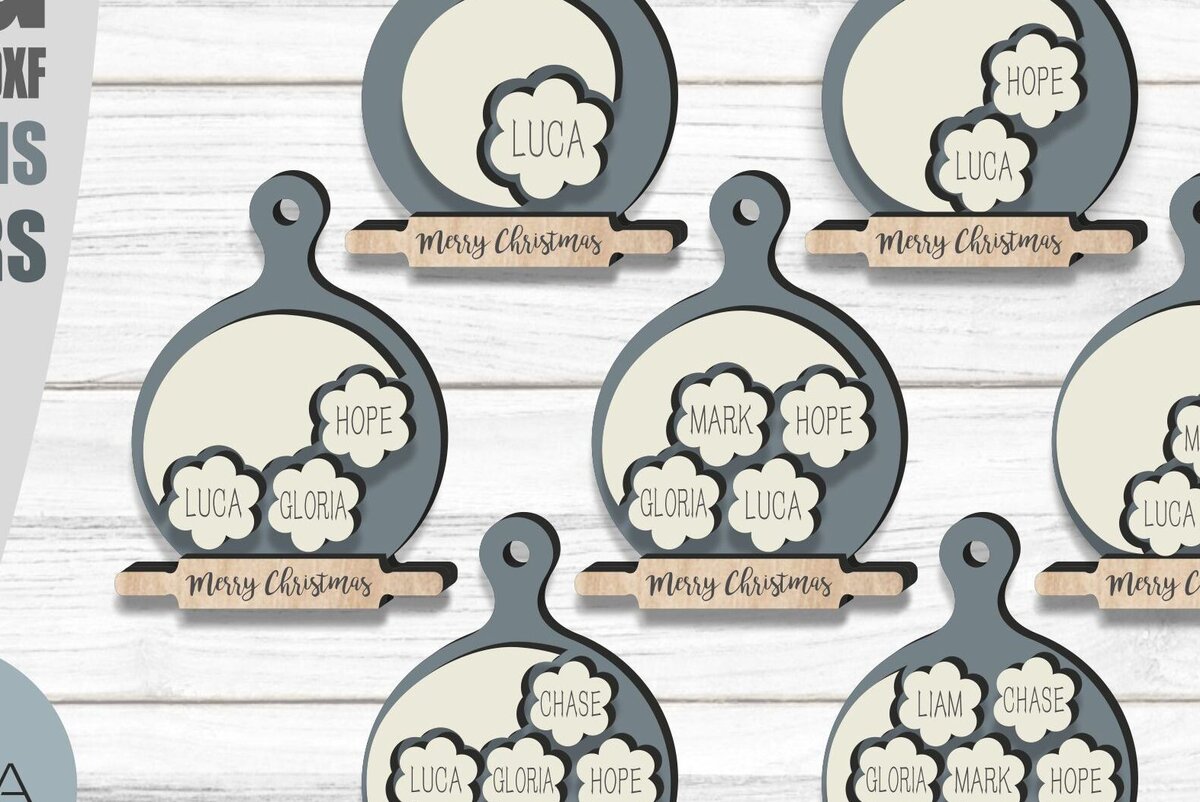 Intra απο ξύλο plywood 3mm-4mm πάχος - Family Cookie Στολίδι , Χριστούγεννα Δίασταση 6x6 cm INTRAFABR-80657182