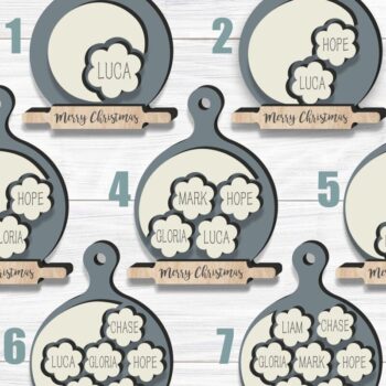 Intra απο ξύλο plywood 3mm-4mm πάχος - Family Cookie Στολίδι , Χριστούγεννα Δίασταση 6x6 cm INTRAFABR-80657182 - Image 3