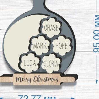 Intra απο ξύλο plywood 3mm-4mm πάχος - Family Cookie Στολίδι , Χριστούγεννα Δίασταση 6x6 cm INTRAFABR-80657182 - Image 4