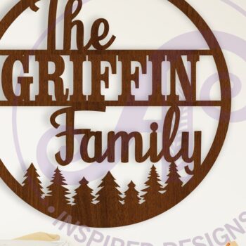 Intra απο ξύλο plywood 3mm-4mm πάχος - Family Forest Sign Suname  Laser Cut Δίασταση 30x20 cm INTRAFABR-111996418 - Image 1