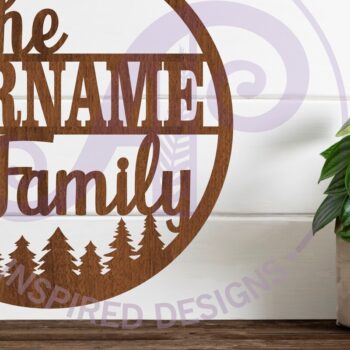 Intra απο ξύλο plywood 3mm-4mm πάχος - Family Forest Sign Suname  Laser Cut Δίασταση 30x20 cm INTRAFABR-111996418 - Image 2