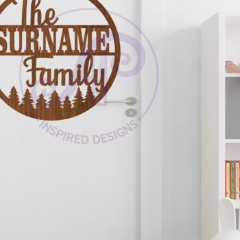 Intra απο ξύλο plywood 3mm-4mm πάχος - Family Forest Sign Suname  Laser Cut Δίασταση 30x20 cm INTRAFABR-111996418 - Image 4