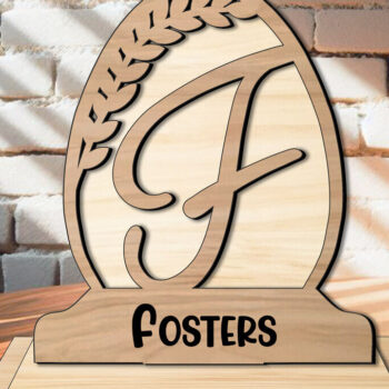 Intra απο ξύλο plywood 3mm-4mm πάχος - Οικογενειακό Δώρο Μονόγραμμα Γράμμα F Πασχαλινό  Δίασταση 15x15 cm INTRAFABR-119279850 - Image 2