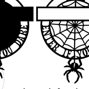 Intra απο ξύλο plywood 3mm-4mm πάχος -  κοπής λέιζερ Family Halloween Sign  Δίασταση 15x15 cm INTRAFABR-73327372 - Image 2