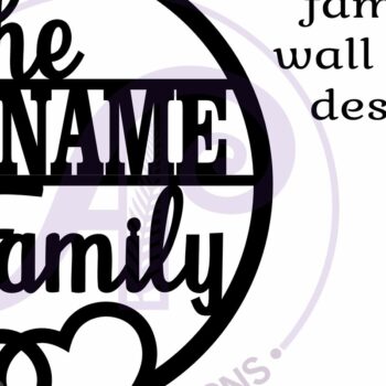 Intra απο ξύλο plywood 3mm-4mm πάχος - Family Hearts Suname Sign  Laser Cut Δίασταση 20x20 cm INTRAFABR-112592360 - Image 5