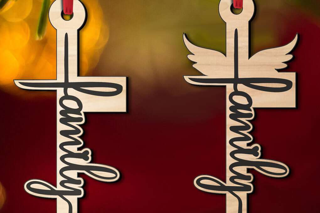 Intra απο ξύλο plywood 3mm-4mm πάχος - Οικογένεια Ιησούς Χριστός Τιμίου Σταυρού Laser  Δίασταση 6x6 cm INTRAFABR-112164619