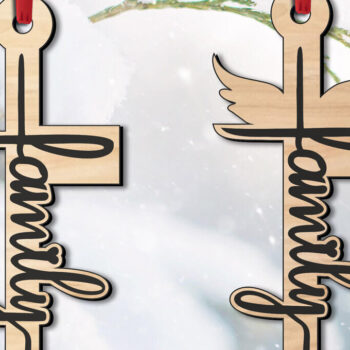 Intra απο ξύλο plywood 3mm-4mm πάχος - Οικογένεια Ιησούς Χριστός Τιμίου Σταυρού Laser  Δίασταση 6x6 cm INTRAFABR-112164619 - Image 3