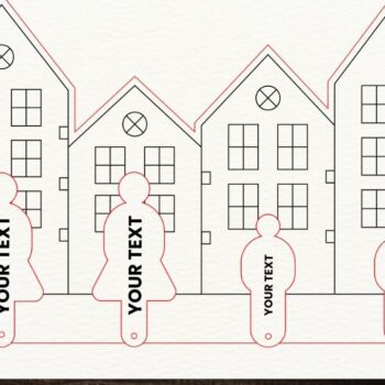 Intra απο ξύλο plywood 3mm-4mm πάχος -  με λέιζερ Family Holders Key Δίασταση 4x4 cm INTRAFABR-93317421 - Image 7
