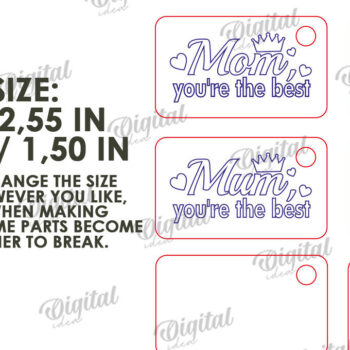 Intra απο ξύλο plywood 3mm-4mm πάχος - οικογενειακής μπρελόκ. Μαμά & Μαμά  Δίασταση 4x4 cm INTRAFABR-115218028 - Image 3