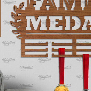 Intra απο ξύλο plywood 3mm-4mm πάχος - Family Medal Display Cut Laser  Δίασταση 30x20 cm INTRAFABR-96565117 - Image 1
