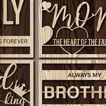 Intra απο ξύλο plywood 3mm-4mm πάχος - Η οικογένεια, η μαμά, ο μπαμπάς και ο αδελφός υπογράφουν  Δίασταση 30x20 cm INTRAFABR-25254942 - Image 1