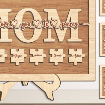 Intra απο ξύλο plywood 3mm-4mm πάχος - Family Mother Day We Love You to Pieces Δίασταση 20x20 cm INTRAFABR-93720588 - Image 1