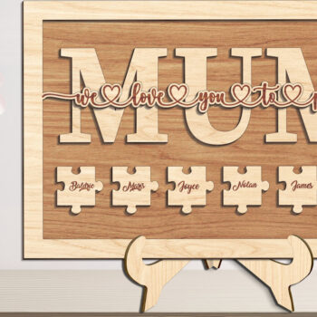 Intra απο ξύλο plywood 3mm-4mm πάχος - Family Mother Day We Love You to Pieces Δίασταση 20x20 cm INTRAFABR-93720588 - Image 3