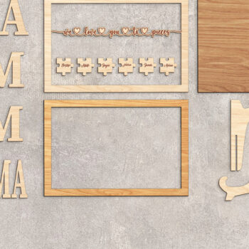 Intra απο ξύλο plywood 3mm-4mm πάχος - Family Mother Day We Love You to Pieces Δίασταση 20x20 cm INTRAFABR-93720588 - Image 4