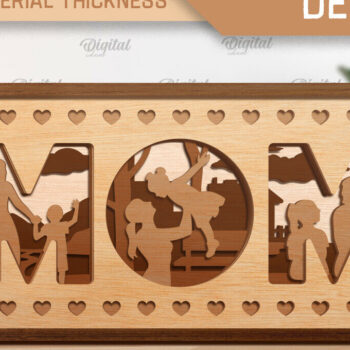 Intra απο ξύλο plywood 3mm-4mm πάχος - Οικογενειακή πολυστρωματική διακόσμηση με λέιζερ Δίασταση 30x20 cm INTRAFABR-92230725 - Image 1