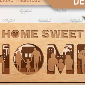 Intra απο ξύλο plywood 3mm-4mm πάχος - Οικογενειακή πολυστρωματική διακόσμηση με λέιζερ Δίασταση 30x20 cm INTRAFABR-92230789 - Image 1