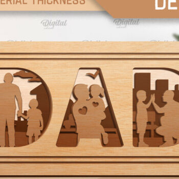 Intra απο ξύλο plywood 3mm-4mm πάχος - Οικογενειακή πολυστρωματική διακόσμηση με λέιζερ Δίασταση 30x20 cm INTRAFABR-92230830 - Image 1