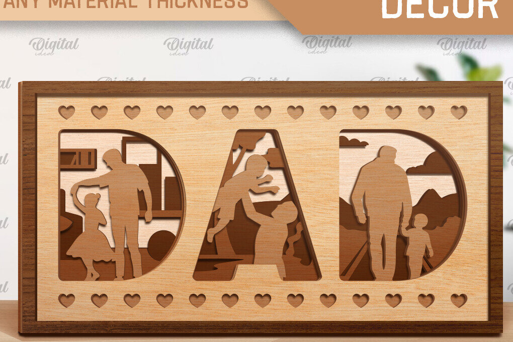 Intra απο ξύλο plywood 3mm-4mm πάχος - Οικογενειακή πολυστρωματική διακόσμηση με λέιζερ Δίασταση 30x20 cm INTRAFABR-92230663