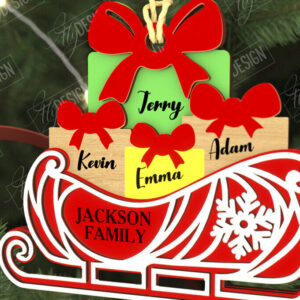 Intra απο ξύλο plywood 3mm-4mm πάχος - Οικογενειακό Στολίδι | Παιχνίδι Χριστουγεννιάτικου Δέντρου Δίασταση 6x6 cm INTRAFABR-109034797