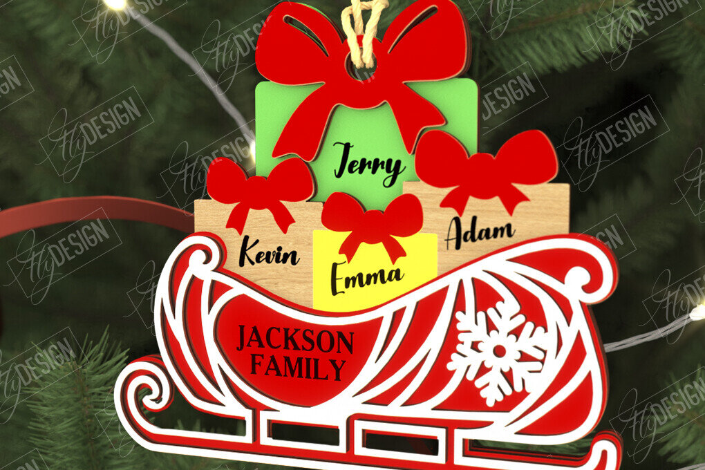 Intra απο ξύλο plywood 3mm-4mm πάχος - Οικογενειακό Στολίδι | Παιχνίδι Χριστουγεννιάτικου Δέντρου Δίασταση 6x6 cm INTRAFABR-109034797