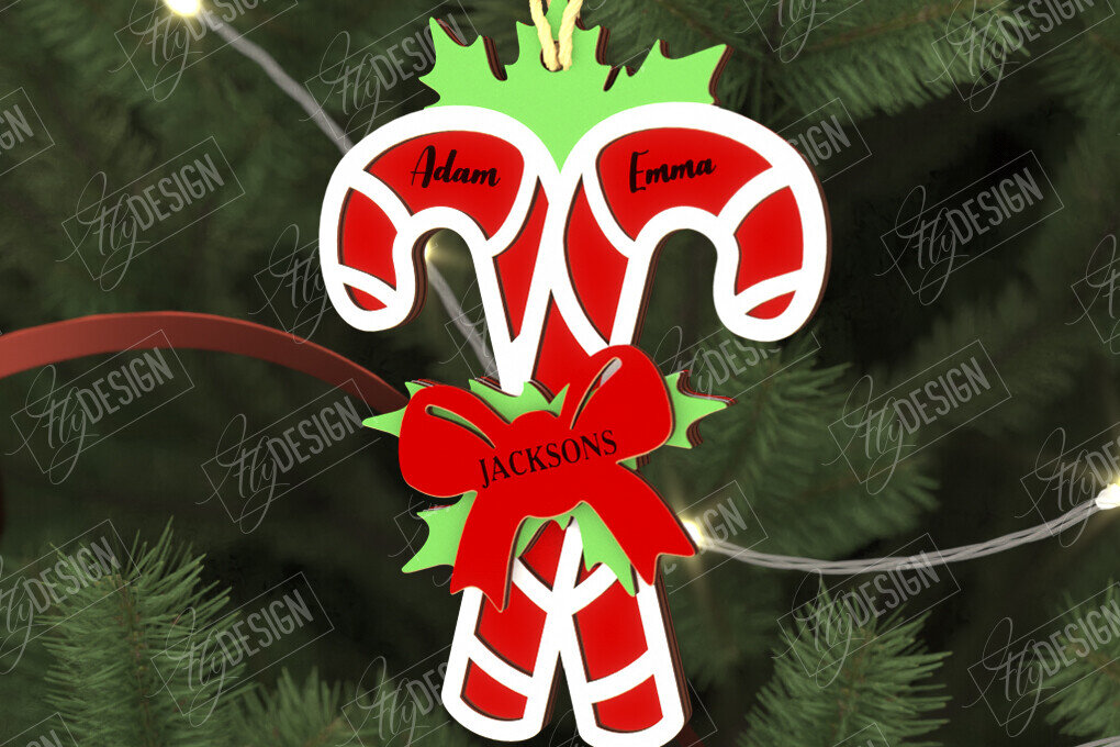 Intra απο ξύλο plywood 3mm-4mm πάχος - Οικογενειακό Στολίδι | Παιχνίδι Χριστουγεννιάτικου Δέντρου Δίασταση 6x6 cm INTRAFABR-109034809