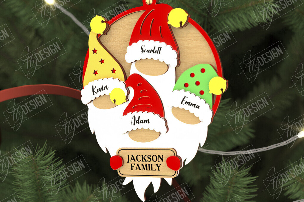 Intra απο ξύλο plywood 3mm-4mm πάχος - Οικογενειακό Στολίδι | Παιχνίδι Χριστουγεννιάτικου Δέντρου Δίασταση 6x6 cm INTRAFABR-109034819