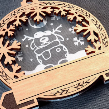 Intra απο ξύλο plywood 3mm-4mm πάχος - Οικογενειακά στολίδια κοπής με λέιζερ  | Χριστούγεννα Δίασταση 6x6 cm INTRAFABR-75543997 - Image 1