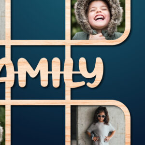 Intra απο ξύλο plywood 3mm-4mm πάχος - Οικογενειακή κορνίζα ,   Δίασταση 20x25 cm INTRAFABR-28170869