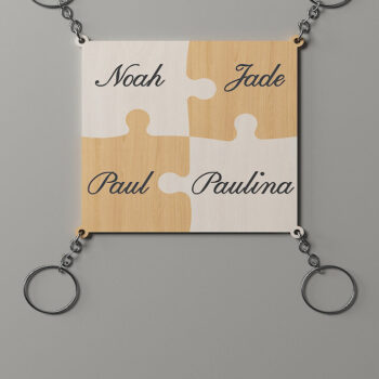 Intra απο ξύλο plywood 3mm-4mm πάχος - Διανυσματικά κομμένα αρχεία για μπρελόκ για οικογένεια παζλ Δίασταση 4x4 cm INTRAFABR-48740739 - Image 3