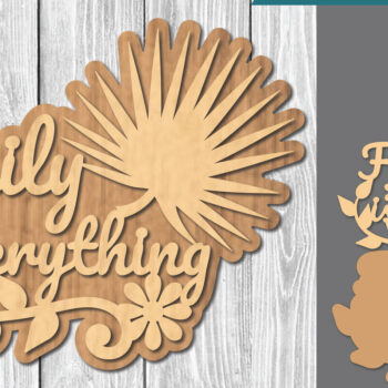 Intra απο ξύλο plywood 3mm-4mm πάχος - Οικογενειακά αποσπάσματα Σήμα κοπής λέιζερ  6 Δίασταση 20x20 cm INTRAFABR-106686490 - Image 1