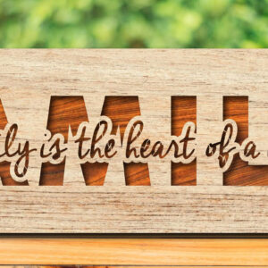 Intra απο ξύλο plywood 3mm-4mm πάχος - Family Sign Laser Cut 2 Layers 3D Δίασταση 30x20 cm INTRAFABR-23634909