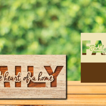 Intra απο ξύλο plywood 3mm-4mm πάχος - Family Sign Laser Cut 2 Layers 3D Δίασταση 30x20 cm INTRAFABR-23634909 - Image 2